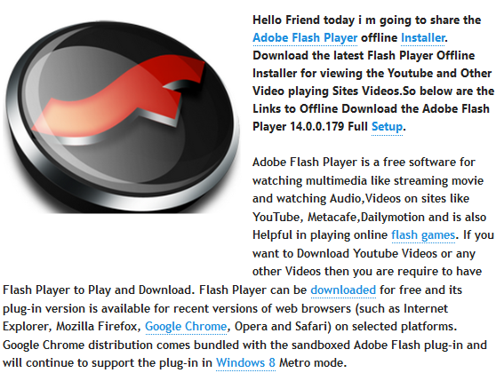 adobe flash player standalone installer download